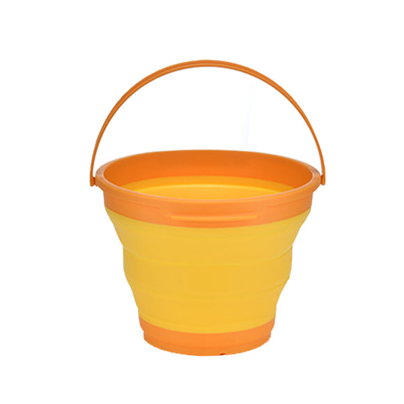 NNEDSZ 7 Litre Foldable Collapsible Silicone Bucket for Home/Hiking/Camping/Fishing - Orange