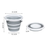NNEDSZ 3x 10L Foldable Collapsible Bucket Silicone Hiking/Camping/Fishing - Grey/White