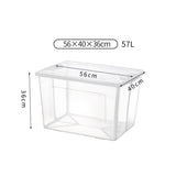 NNEDSZ 2x 57 Litre Modular Clear Foldable Storage Box with Lid Plastic Tub Collapsible