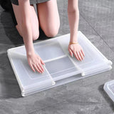 NNEDSZ 2x 57 Litre Modular Clear Foldable Storage Box with Lid Plastic Tub Collapsible