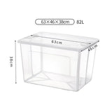 NNEDSZ 4x 82 Litre Modular Clear Foldable Storage Box with Lid Plastic Tub Collapsible