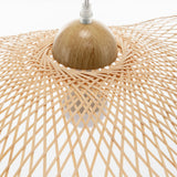 NNEDSZ Sophia Natural Hand-Woven Bamboo Wave Pendant Lamp - Small