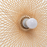 NNEDSZ Sophia Natural Hand-Woven Bamboo Wave Pendant Lamp - Small