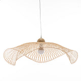 NNEDSZ Serene Natural Hand-Woven Bamboo Wave Pendant Lamp Light - Large