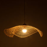 NNEDSZ Serene Natural Hand-Woven Bamboo Wave Pendant Lamp Light - Large