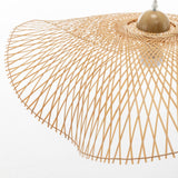 NNEDSZ Serene Natural Hand-Woven Bamboo Wave Pendant Lamp Light - Large