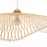 NNEDSZ Serene Natural Hand-Woven Bamboo Wave Pendant Lamp Light - Large
