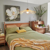 NNEDSZ Serene Natural Hand-Woven Bamboo Wave Pendant Lamp Light - Large
