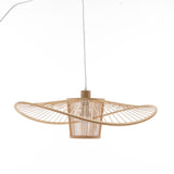 NNEDSZ Elysian Breeze Natural Hand-Woven Bamboo Wide Brim Pendant Lamp