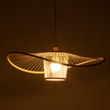 NNEDSZ Elysian Breeze Natural Hand-Woven Bamboo Wide Brim Pendant Lamp