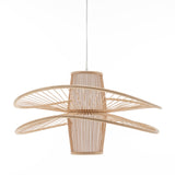 NNEDSZ Elysian Breeze Double Natural Hand-Woven Bamboo Double Wide Pendant Lamp Light