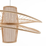 NNEDSZ Elysian Breeze Double Natural Hand-Woven Bamboo Double Wide Pendant Lamp Light
