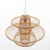 NNEDSZ Aurora Natural Hand-Woven Bamboo 3-Layer Pendant Lamp Light