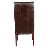 NNEDSZ Set of 2 Rome Leather Brown Dining Chairs Durable Seat Wood Kitchen Cafe