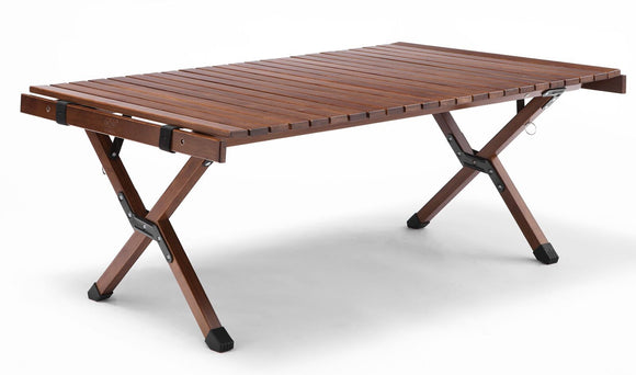 NNEDSZ 93cm Foldable Bamboo Outdoor Camping Table Waterproof Wood Wooden Travel - Large