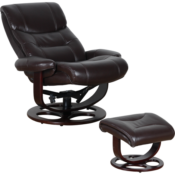 NNEDSZ Julio Faux Leather Premium Reclining Lounge Arm Chair w/ Ottoman Swivel Sofa