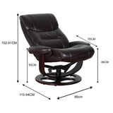 NNEDSZ Julio Faux Leather Premium Reclining Lounge Arm Chair w/ Ottoman Swivel Sofa