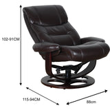 NNEDSZ Julio Faux Leather Premium Reclining Lounge Arm Chair w/ Ottoman Swivel Sofa