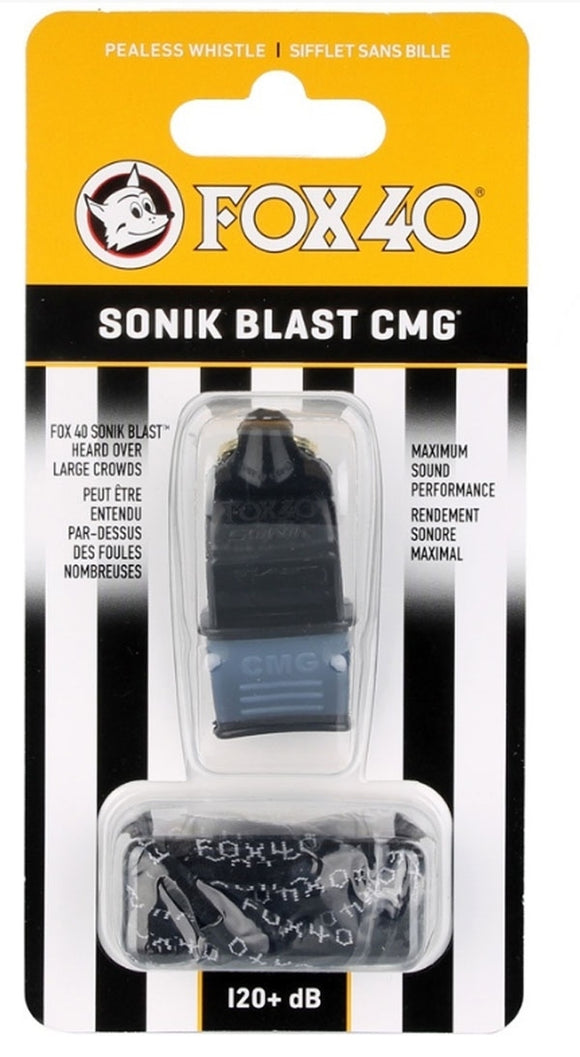 NNEDSZ Fox 40 Sonik Blast CMG Pealess Whistle Outdoor Safety Referee Sports - Black