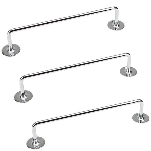 NNEDSZ 3x 460mm Chrome Tea Towel Rail Stainless Steel Holder Rack