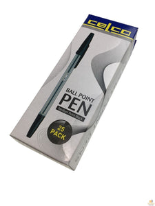 NNEDSZ 25pcs CELCO Pens Ball Medium Point Office Stationary School Pen  - Black