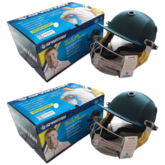 NNEDSZ 2x Spartan MC LE Jnr Junior Cricket Helmet Youth - Medium Size - Green