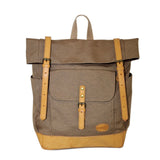 NNEDSZ FIB Water Resistant Backpack Canvas Dry Bag w Roll Top Closure - Sand