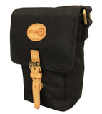 NNEDSZ FIB Water Resistant Small Shoulder Canvas Bag w Adjustable Shoulder Strap - Black