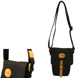 NNEDSZ FIB Water Resistant Small Shoulder Canvas Bag w Adjustable Shoulder Strap - Black