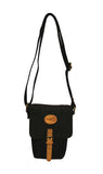 NNEDSZ FIB Water Resistant Small Shoulder Canvas Bag w Adjustable Shoulder Strap - Black