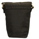 NNEDSZ FIB Water Resistant Small Shoulder Canvas Bag w Adjustable Shoulder Strap - Black