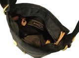 NNEDSZ FIB Water Resistant Small Shoulder Canvas Bag w Adjustable Shoulder Strap - Black