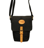 NNEDSZ FIB Water Resistant Small Shoulder Canvas Bag w Adjustable Shoulder Strap - Black