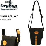 NNEDSZ FIB Water Resistant Small Shoulder Canvas Bag w Adjustable Shoulder Strap - Black