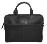 NNEDSZ Futura Mens Slimline Leather Laptop Bag School Work Satchel Shoulder Strap - Black