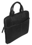 NNEDSZ Futura Mens Slimline Leather Laptop Bag School Work Satchel Shoulder Strap - Black