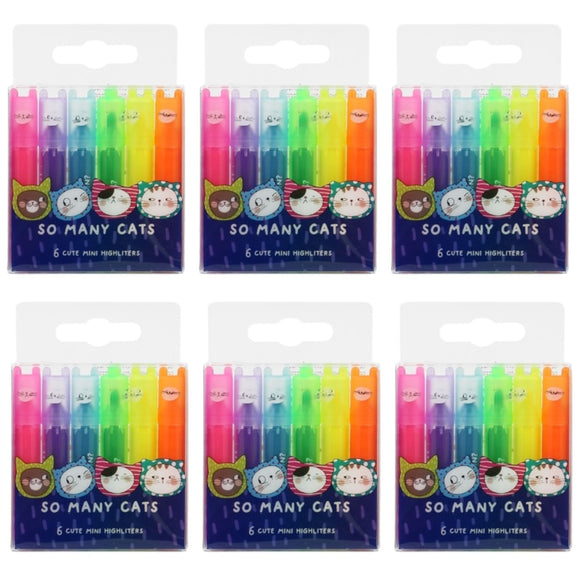 NNEDSZ 36pcs So Many Cats Cute Scented Mini Highlighter Pens