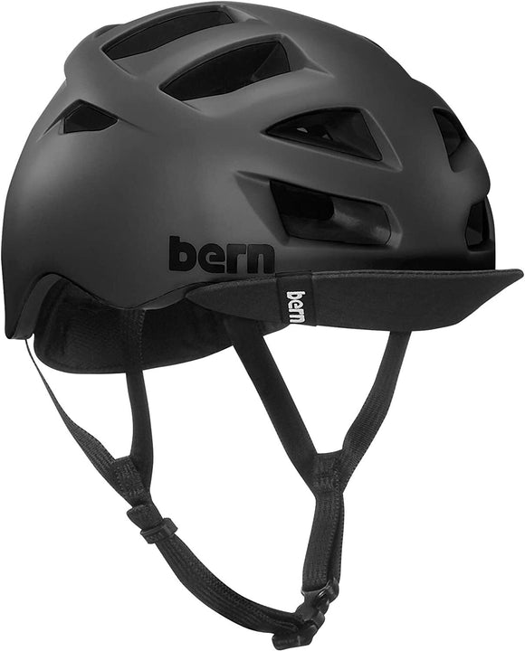 NNEDSZ Bern Mens Allston Cycling Bike Helmet w/ Flip Visor - Matte Black - L/XL