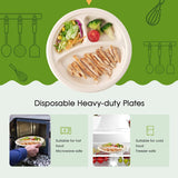 NNEDSZ 600pcs Disposable Sugarcane Bagasse 3-Compartment Paper Plates Eco 23cm (9") Bulk