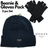 NNEDSZ 2pcs Set Mens 3M Thinsulate Pull-On Beanie + Knitted Fingerless Gloves