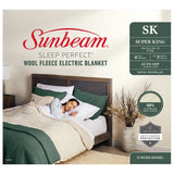 NNEDSZ Sunbeam Sleep Perfect Super King Bed Wool Fleece Heated Blanket
