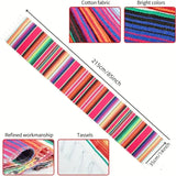 NNEDSZ Rainbow Table Runner Stripe With Tassel Mexican Tablecloth Wedding Party Decor