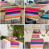 NNEDSZ Rainbow Table Runner Stripe With Tassel Mexican Tablecloth Wedding Party Decor