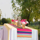 NNEDSZ Rainbow Table Runner Stripe With Tassel Mexican Tablecloth Wedding Party Decor