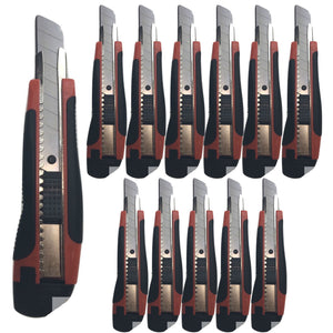 NNEDSZ 12x BOX CUTTERS Knife Retractable Blade Snap Off Razor 18mm Durable Opener BULK