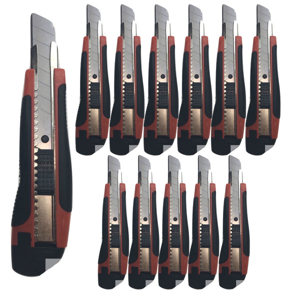 NNEDSZ 12x BOX CUTTERS Knife Retractable Blade Snap Off Razor 18mm Durable Opener BULK