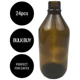 NNEDSZ 24x 600ml Amber Glass Bottle Cosmetic Essential Oil General Purpose Storage