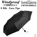 NNEDSZ 25cm BRELLERZ Windproof Umbrella 8 Rib with Safety Close Feature Travel Rain