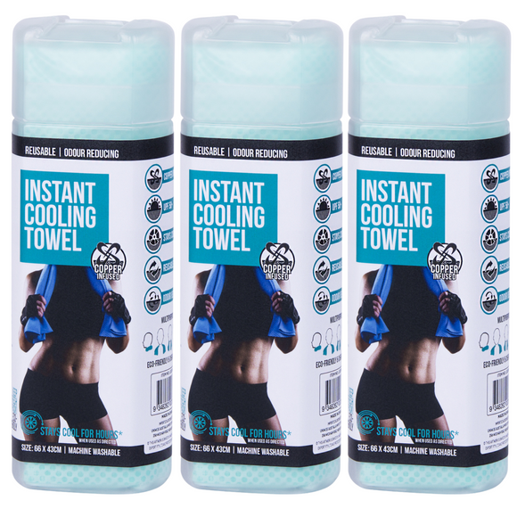 NNEDSZ 3x INSTANT COOLING TOWEL UPF 50+ Ice Cold Sport Sweat Absorbing Leisure 66x43