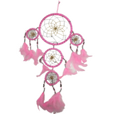 NNEDSZ DREAM CATCHER Ornament Beads Beautiful with Natural Feathers 45cm  - Pink